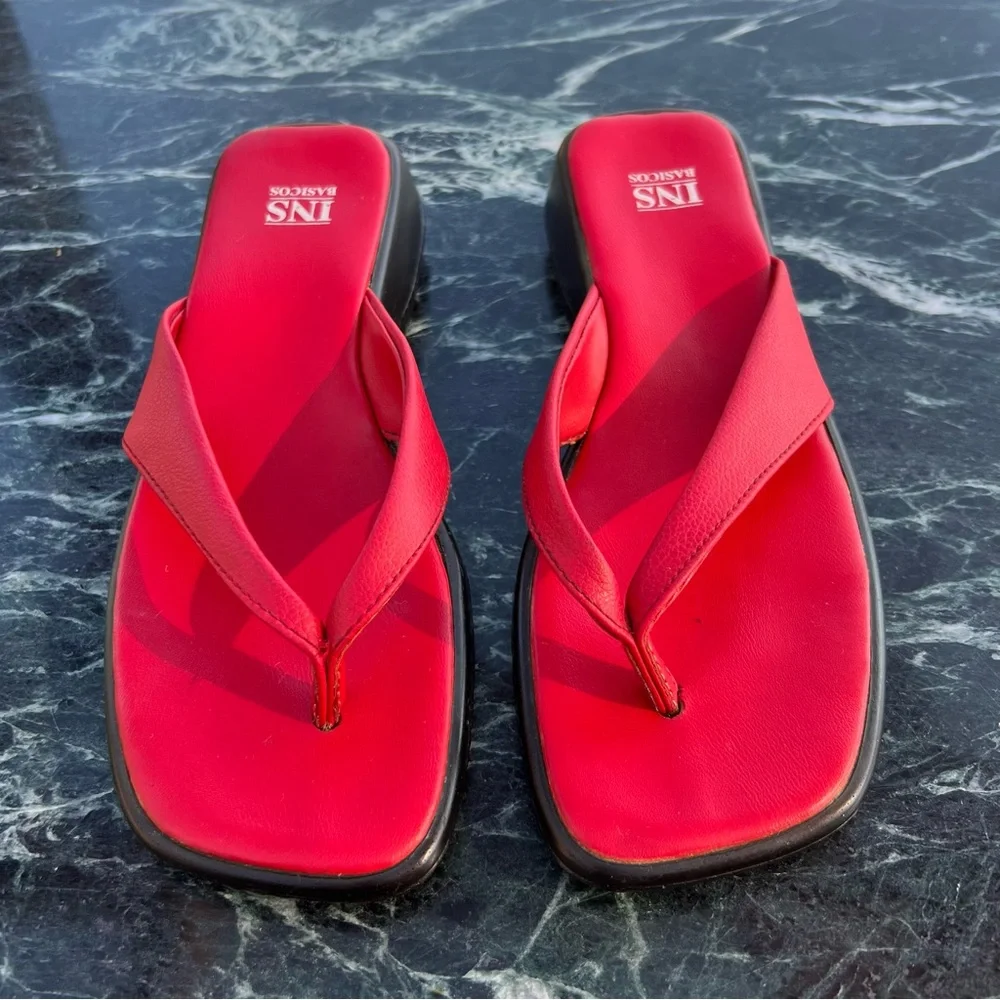 INS Red Platform Sandals